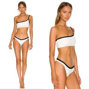 L*SPACE x Revolve Set - Axel One Shoulder Bikini Top & Calabra Bitsy Bottoms - M